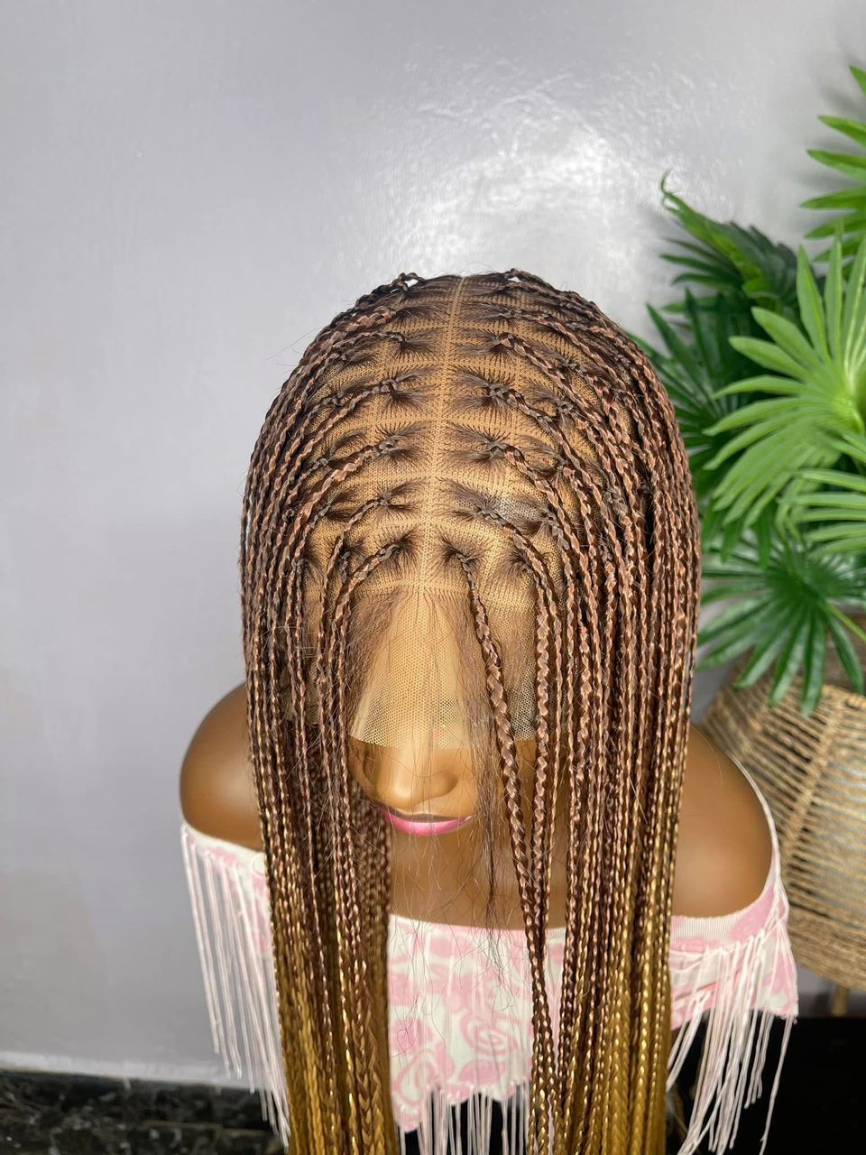 Bone Straight Braids Full Lace